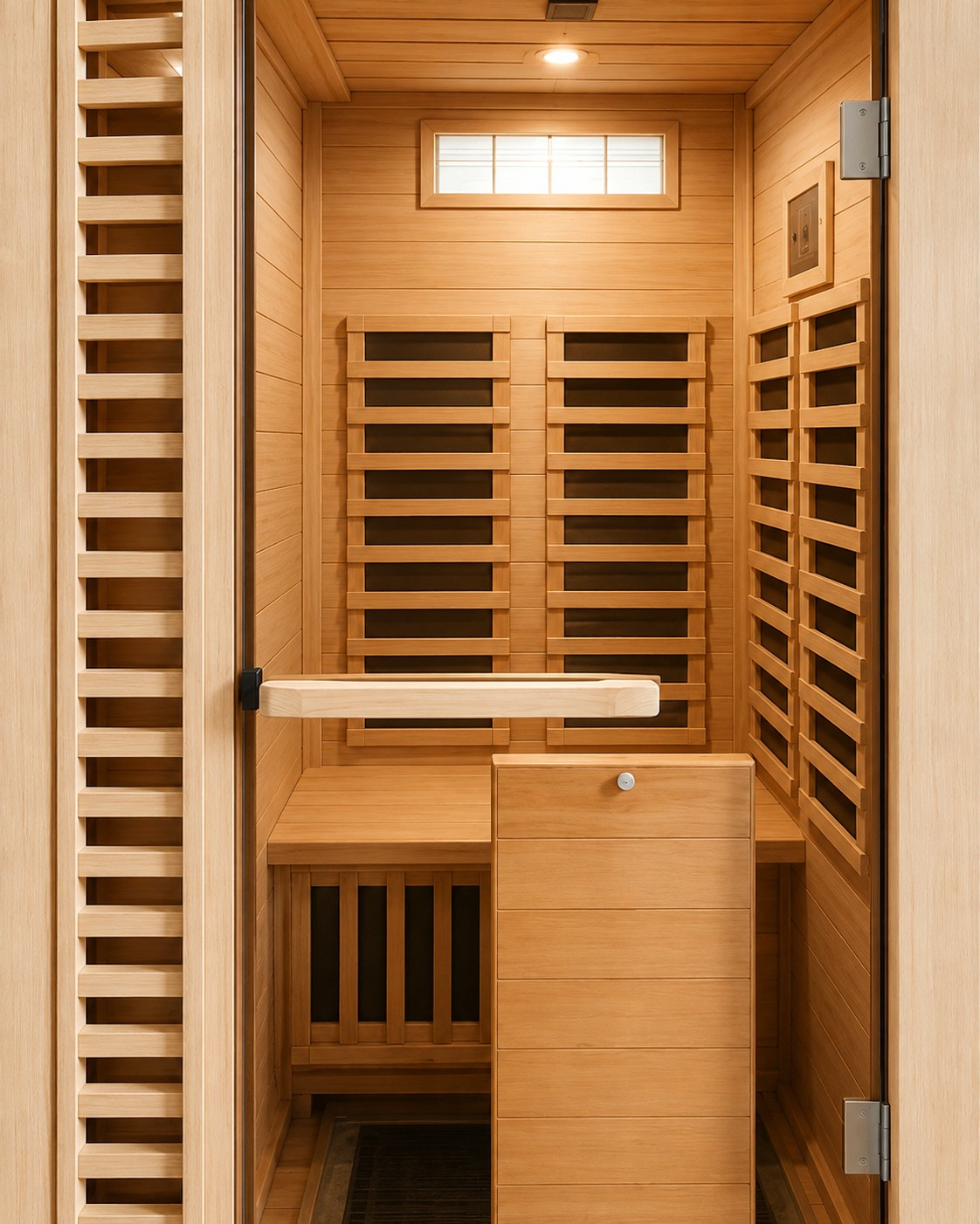 Luxury Solid Wood Family Backyard Dry Near Far Infrared Sauna Room view 04