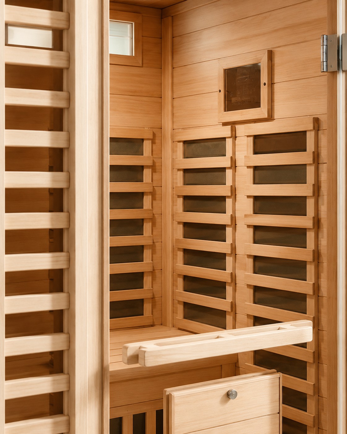Luxury Solid Wood Family Backyard Dry Near Far Infrared Sauna Room view 05