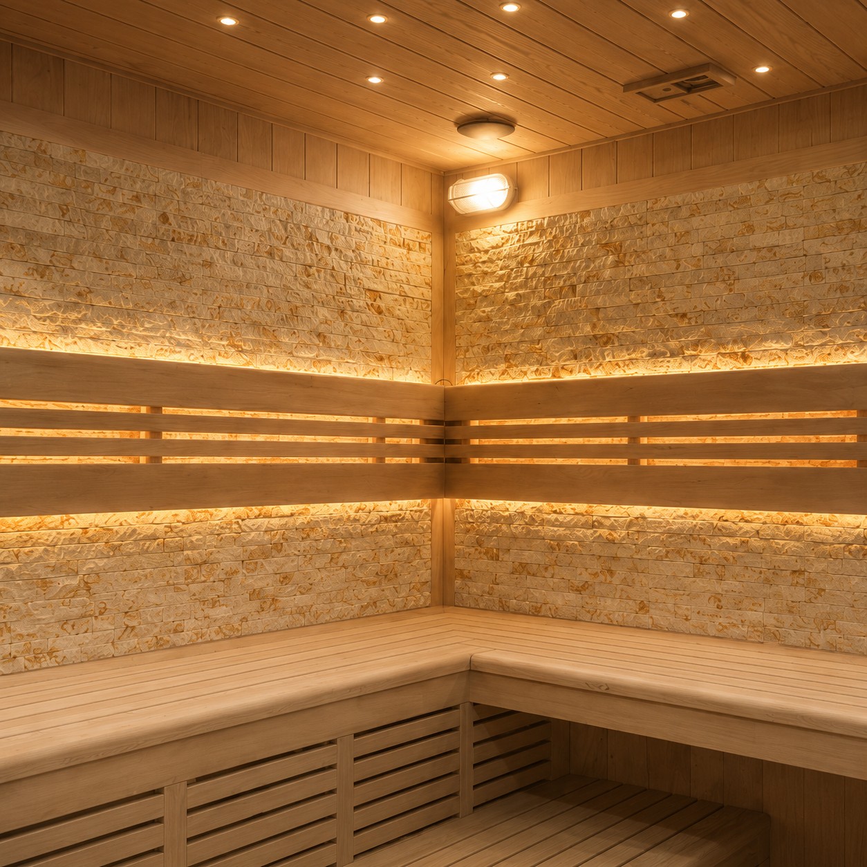 Luxury Traditional 3-4Person Salt Dry Sauna Commercial view 06
