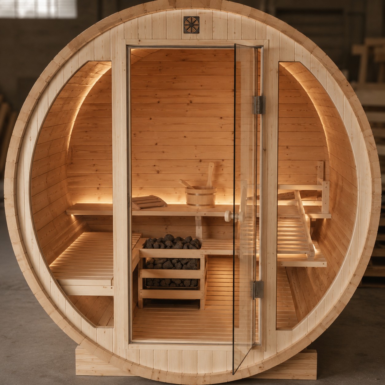 6 Person Outdoor Infrared Barrel Sauna view 05