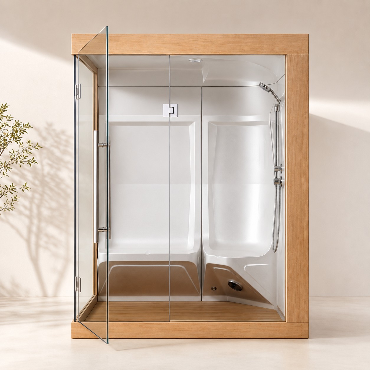 Modern Outdoor and Indoor Bathroom Steam Cabinet Sauna Room Shower view 03
