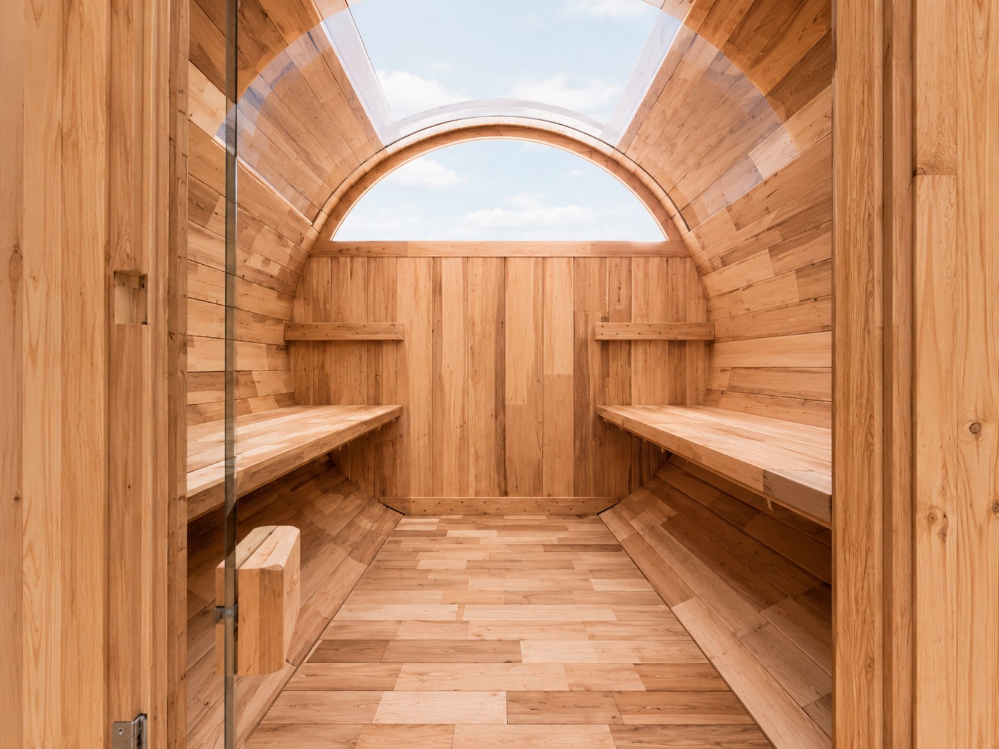 New Canadian Red Cedar Barrel Sauna Red Cedar Panoram Windows SPA 4 Person Size Sauna Red Cedar Works view 03