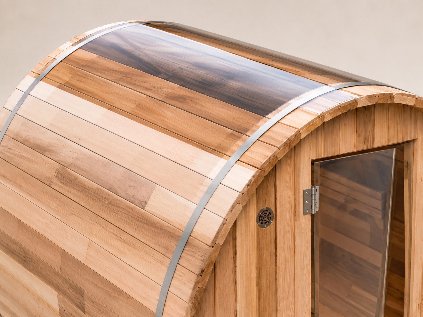 New Canadian Red Cedar Barrel Sauna Red Cedar Panoram Windows SPA 4 Person Size Sauna Red Cedar Works view 05