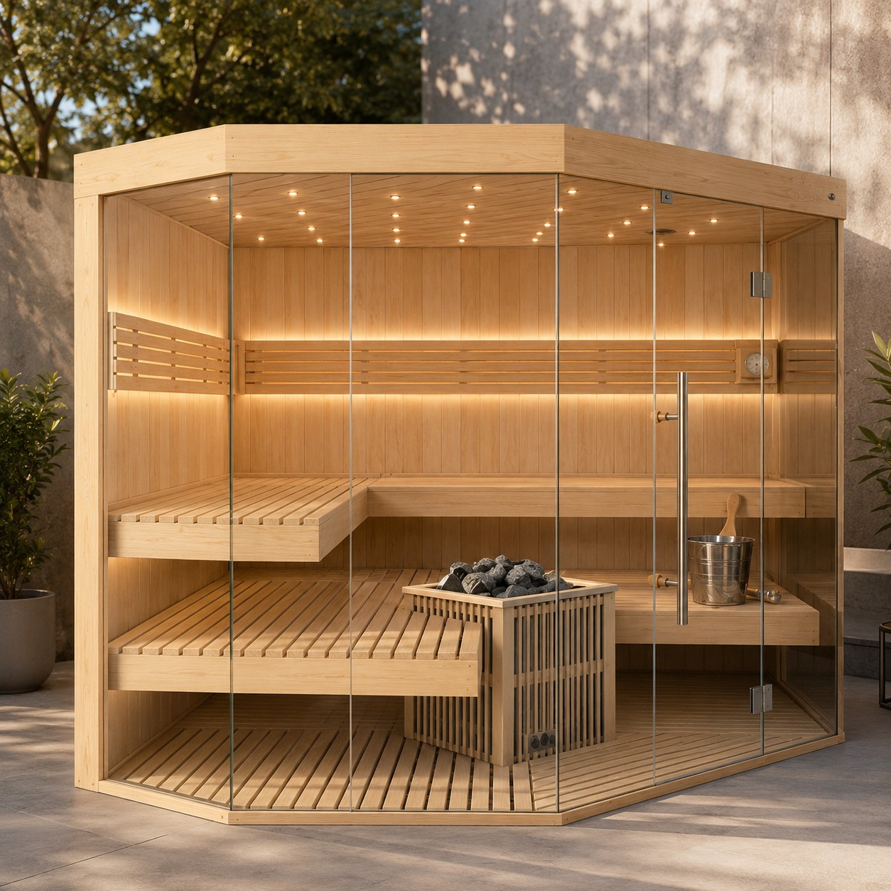 New Design Outdoor 3-4 Person Prefabricated Sauna Room evidence sheet preview
