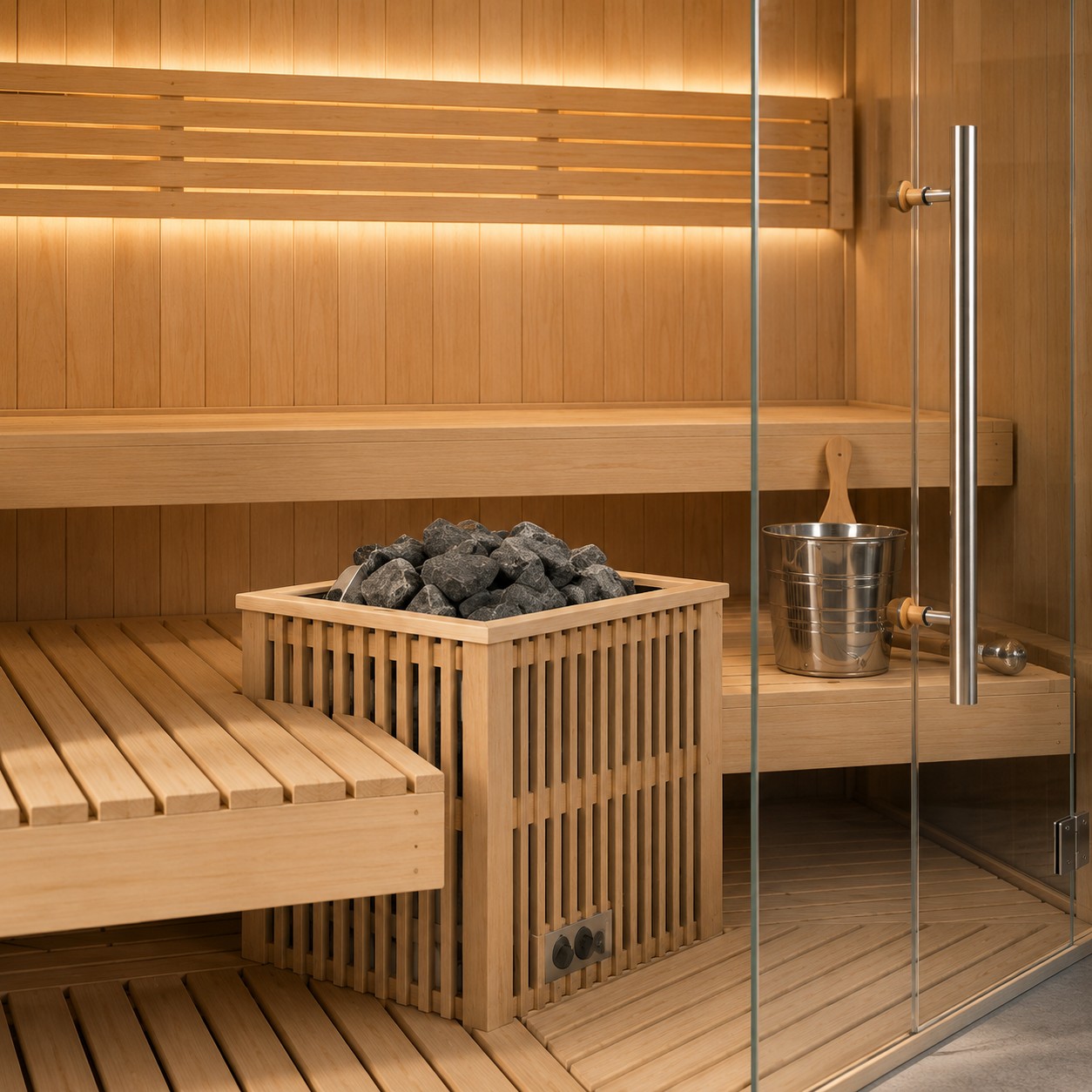 New Design Outdoor 3-4 Person Prefabricated Sauna Room voir détails 05