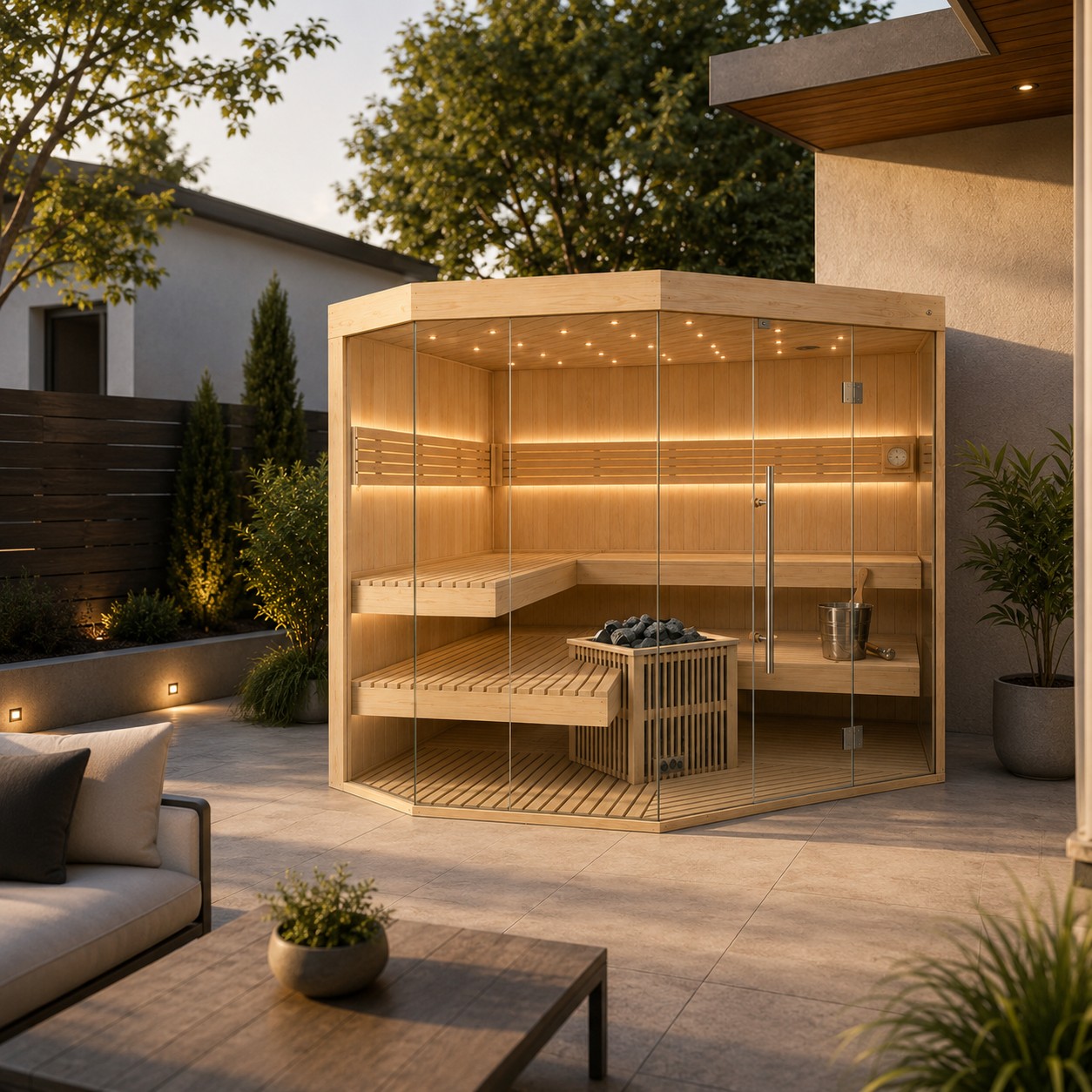 New Design Outdoor 3-4 Person Prefabricated Sauna Room voir détails 06