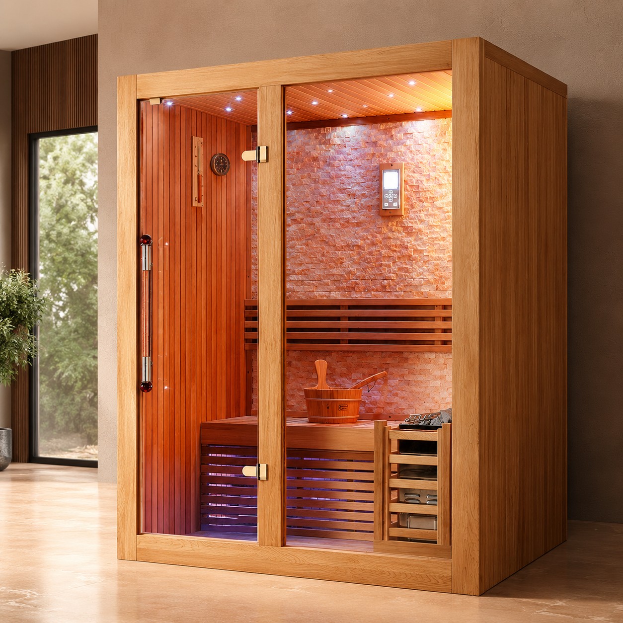 New Luxury Infrared Solid Wood Main Material Ozone Far Infrared Sauna Room