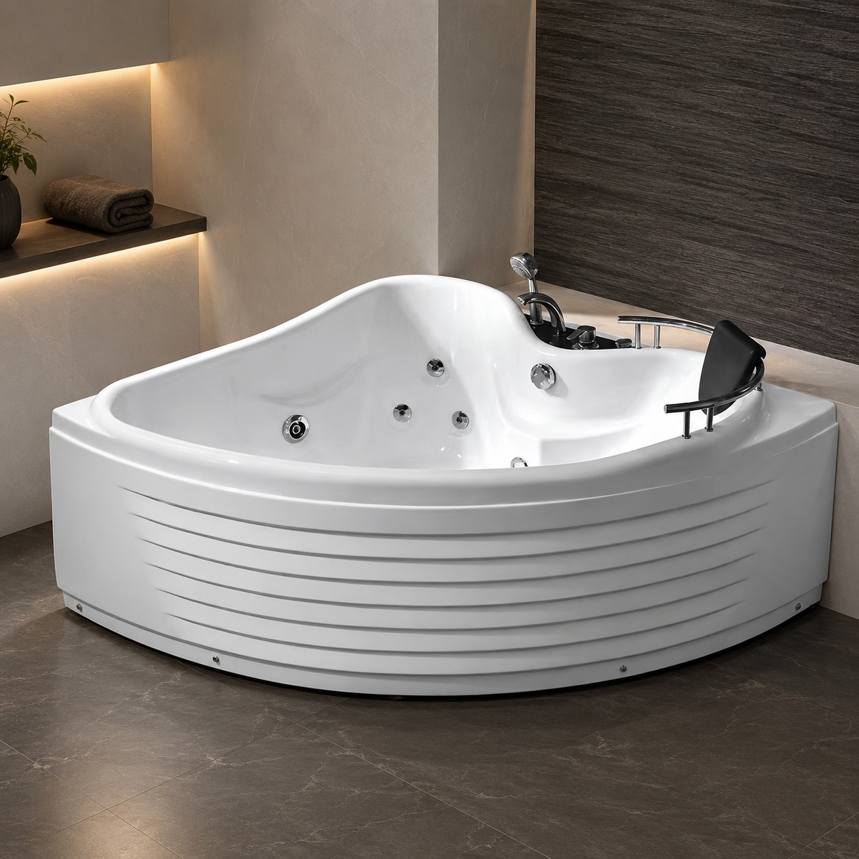 Corner Acrylic Soaking Bathtub