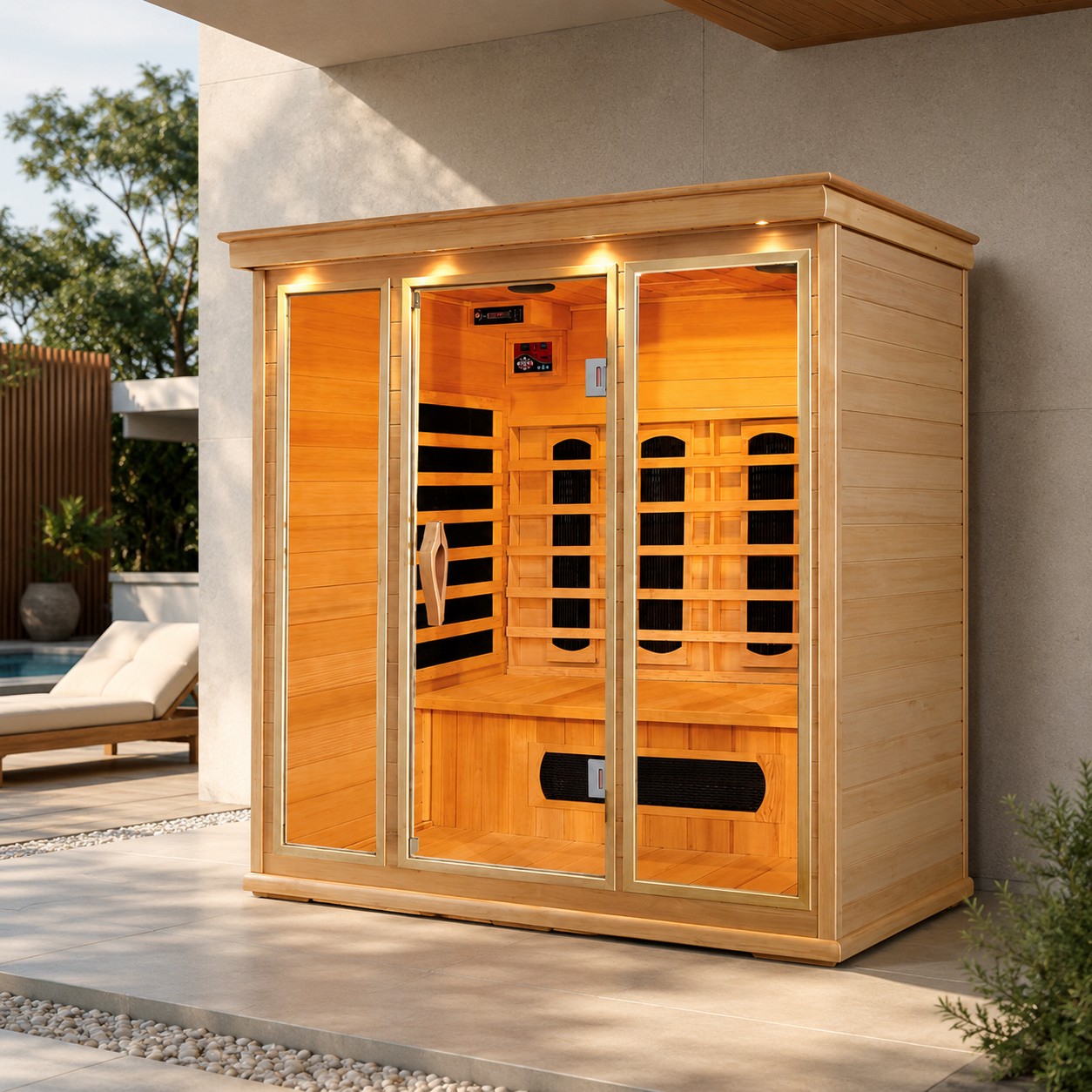 Outdoor Horizontal Barrel Sauna Steam Room