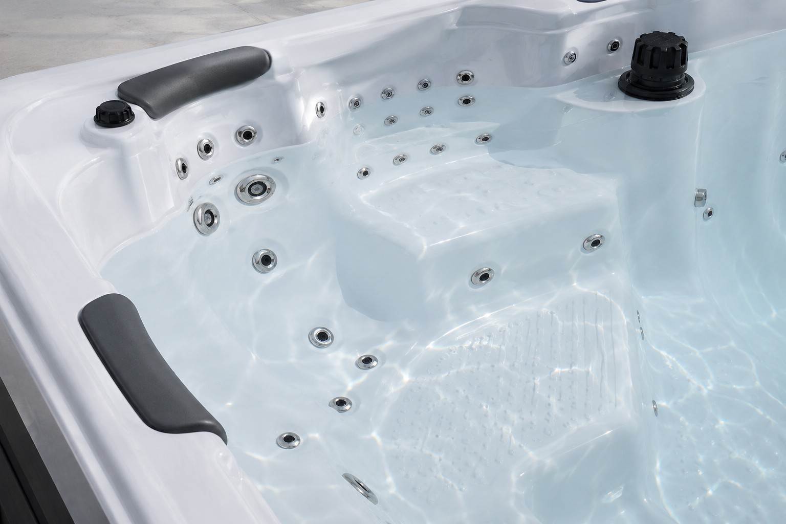 Outdoor Modern Luxury Swim Spa Endless clear Acrylic Swimming Pool Combo Massage Hot Tub voir détails 04