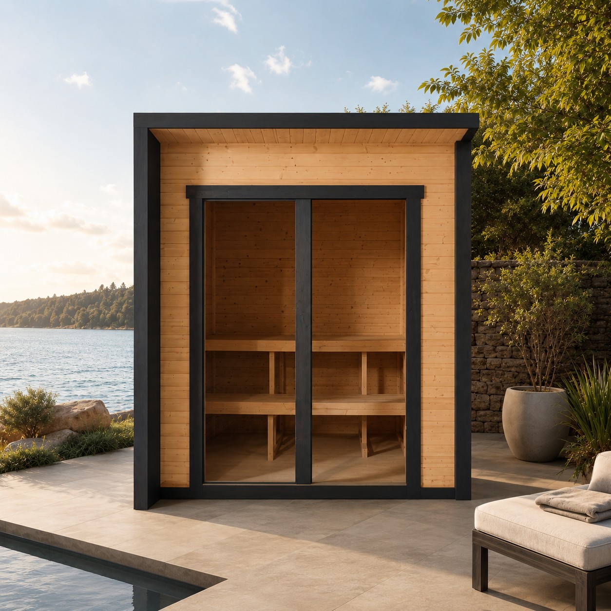 Outdoor Sauna room view 02