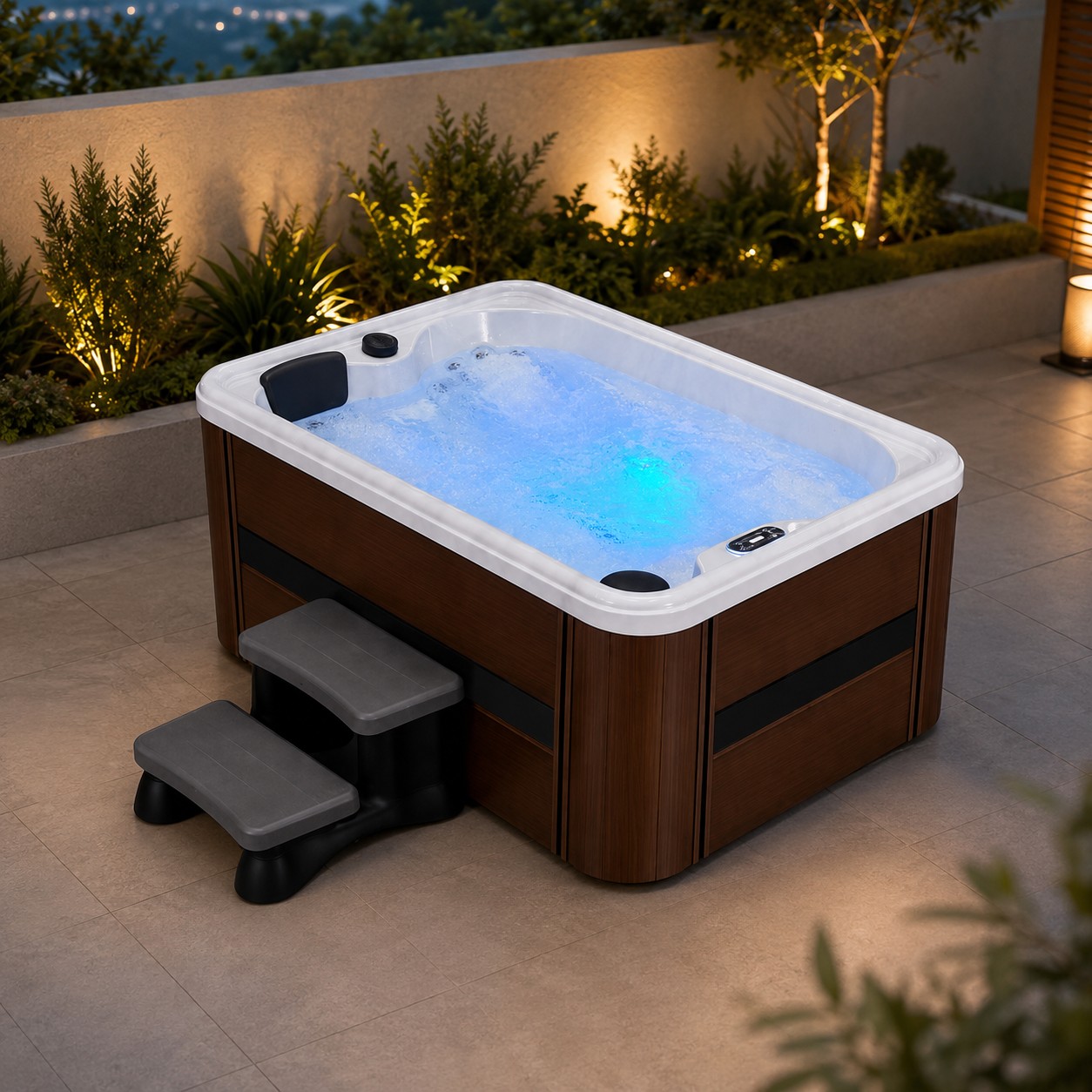 Outdoor SPA Hot Tub Bath Massage SPA Bathtub 3 Person Function Outdoor Spa for Garden Balcony