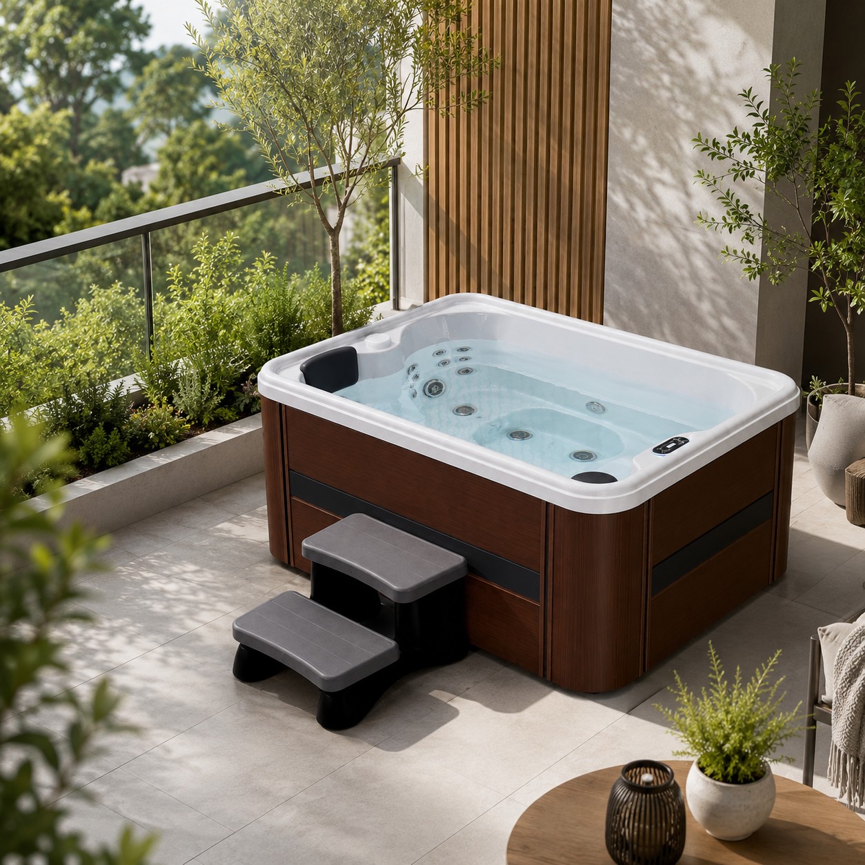 Outdoor SPA Hot Tub Bath Massage SPA Bathtub 3 Person Function Outdoor Spa for Garden Balcony view 02