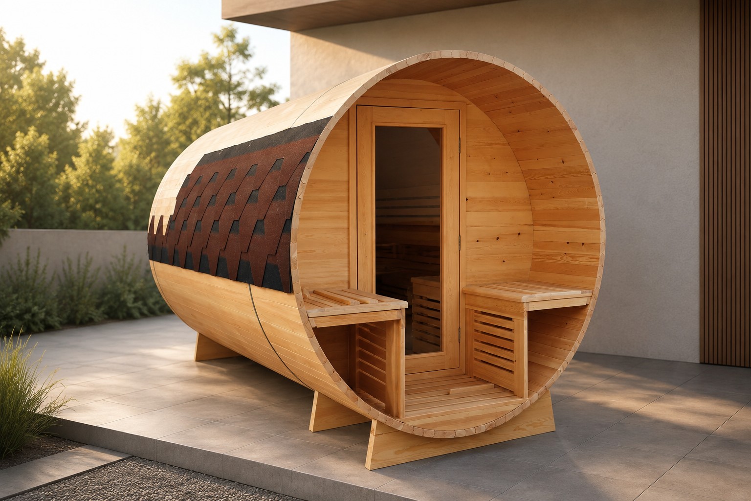 Outdoor Steam Shower Cabin Sauna Room Ozone Steam Sauna view 05