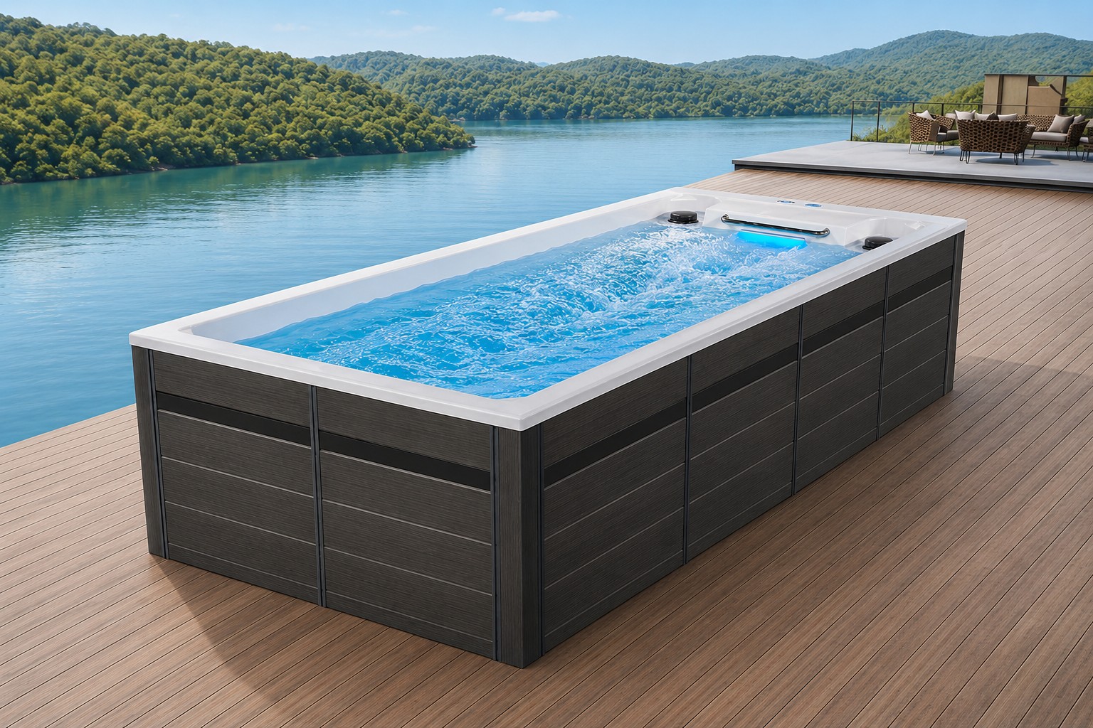 Outdoor Swimming Pool Whirlpool air Bathtub Large Design Massage Hot Spa Tub view 06