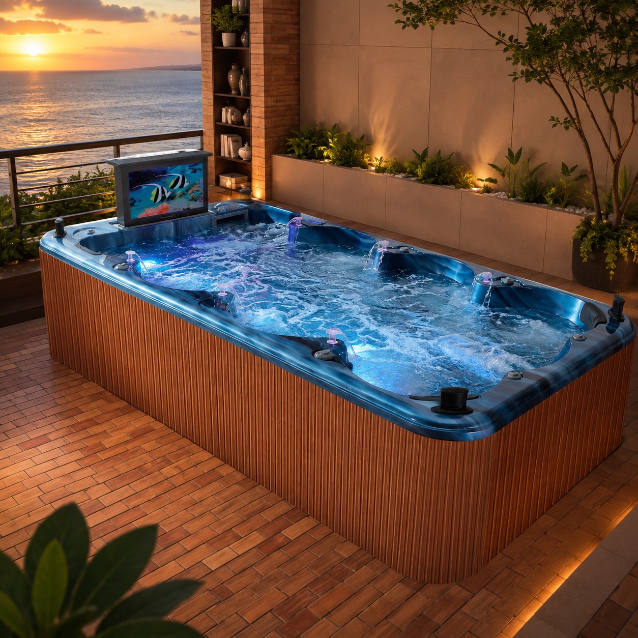 Rectangular Outdoor Swim Spa view 02