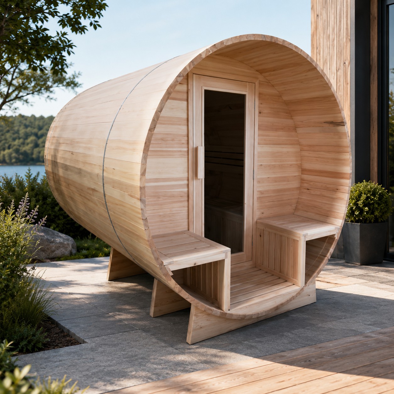 Hemlock Red Cedar Barrel Sauna