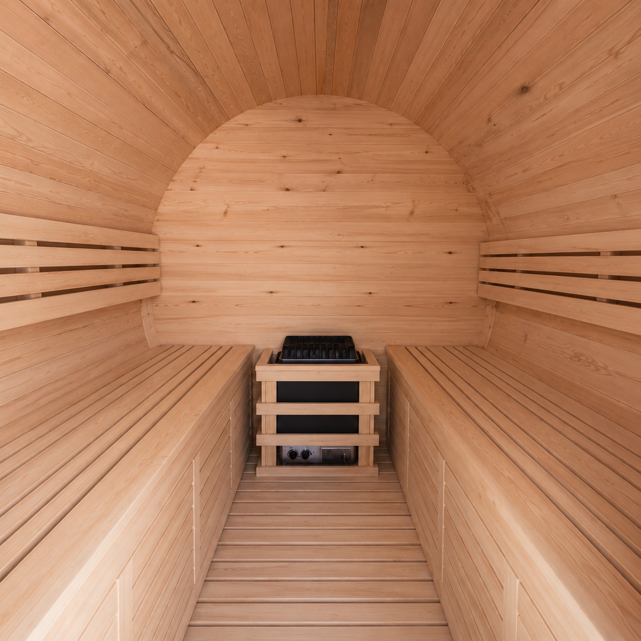 Hemlock Red Cedar Barrel Sauna view 05