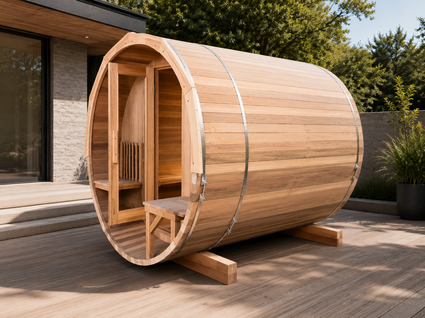 Portable Value Saunas Outdoor Barrel Sauna Dry Steam Room view 02