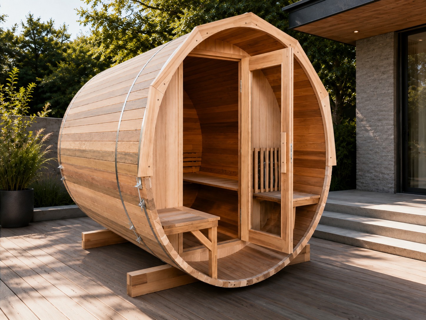 Portable Value Saunas Outdoor Barrel Sauna Dry Steam Room view 03