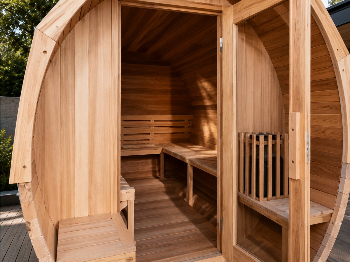 Portable Value Saunas Outdoor Barrel Sauna Dry Steam Room view 04