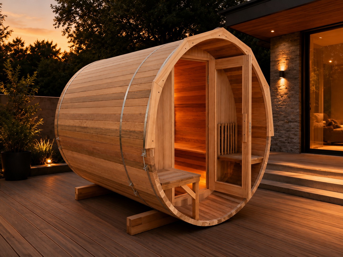 Portable Value Saunas Outdoor Barrel Sauna Dry Steam Room view 07