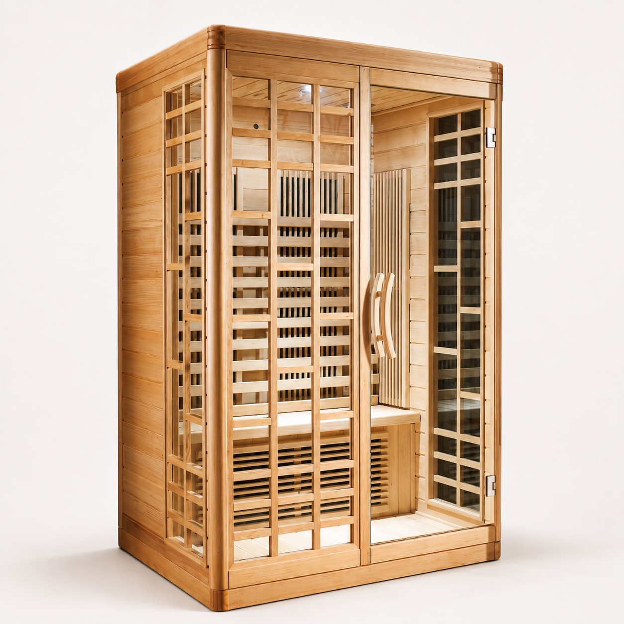 Prefab Home Luxury Corner Wood Sauna Room with Infrared Ray Function