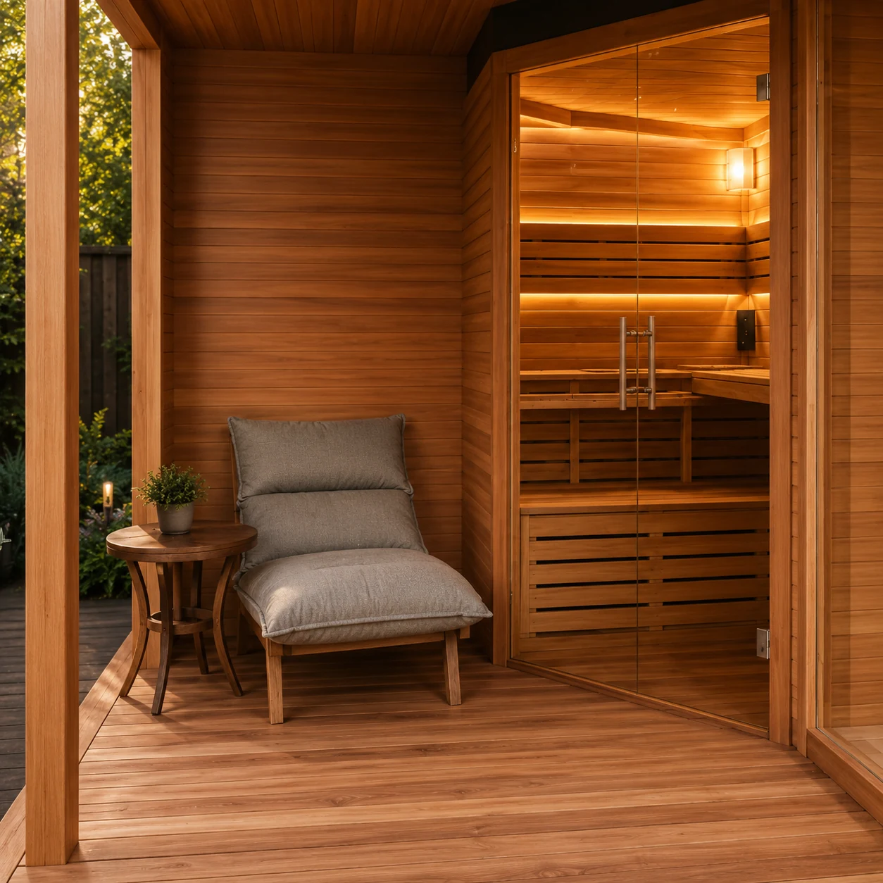 Red Cedar Solid Wood Outdoor Shower Room Sauna House view 06