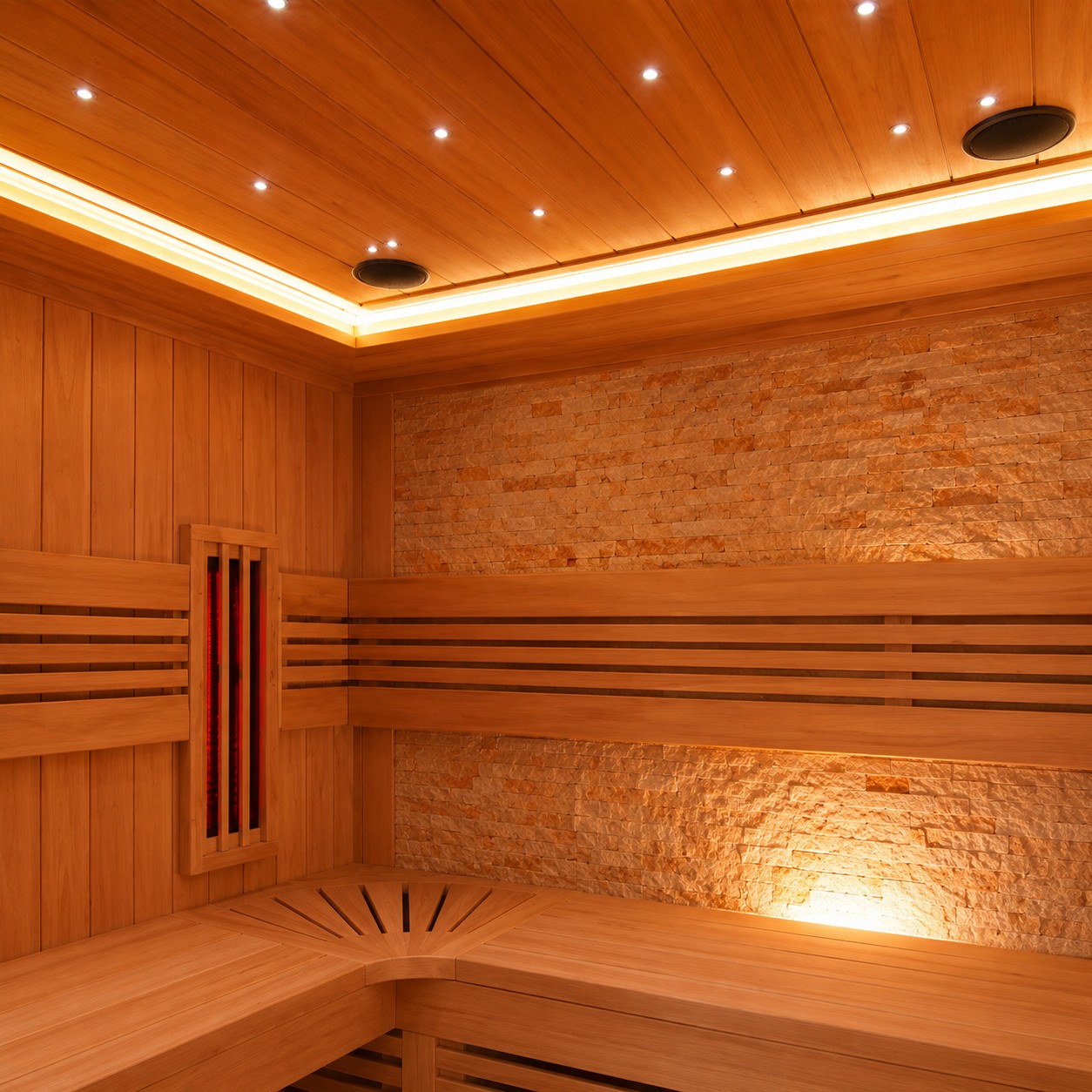 Red Cedar Wooden Tradition Steam Sauna Room for 4-6 Person view 05