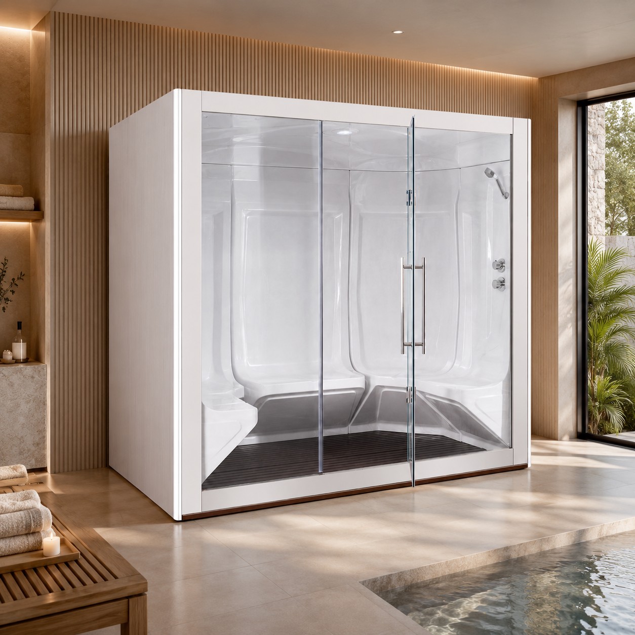 Sauna Steam Bath Machine 6 Person Steam Room with Electric Steam Generator view 04
