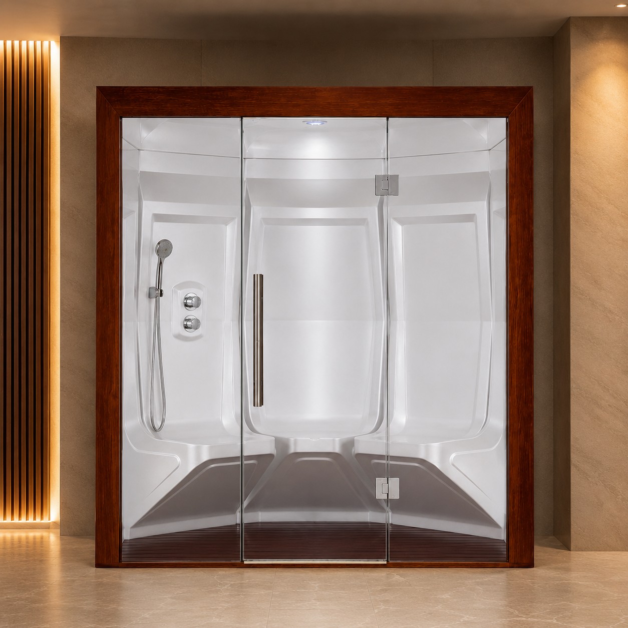 Sauna Steam Room Combination Indoor Traditional Web Sauna House view 02