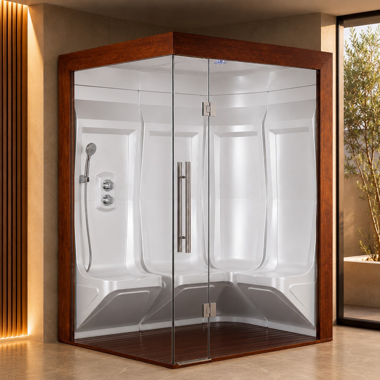 Sauna Steam Room Combination Indoor Traditional Web Sauna House view 03