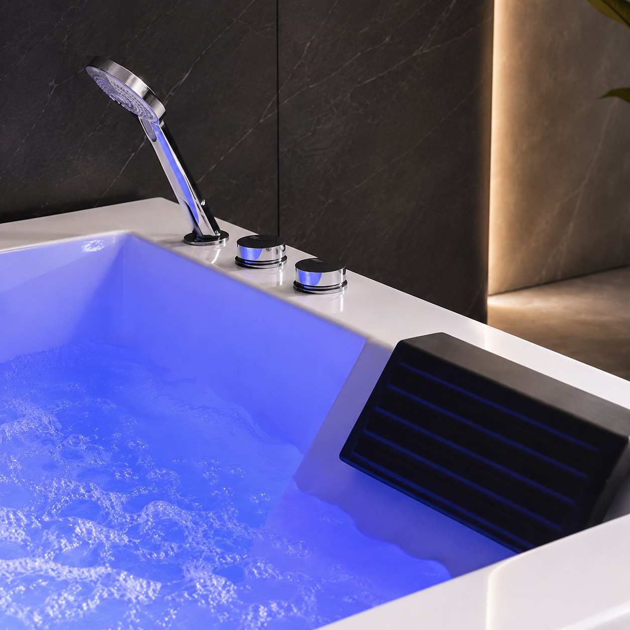 Sk-012 Modern Rectangle Acrylic Spa Bathtub with Whirlpool Eco-Friendly Features Customizable Installation view 06