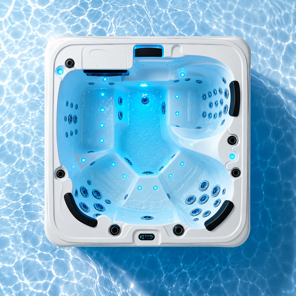 square Acrylic Spa Bathtub with 51 Jets Balboa Control Soaking Feature view 02