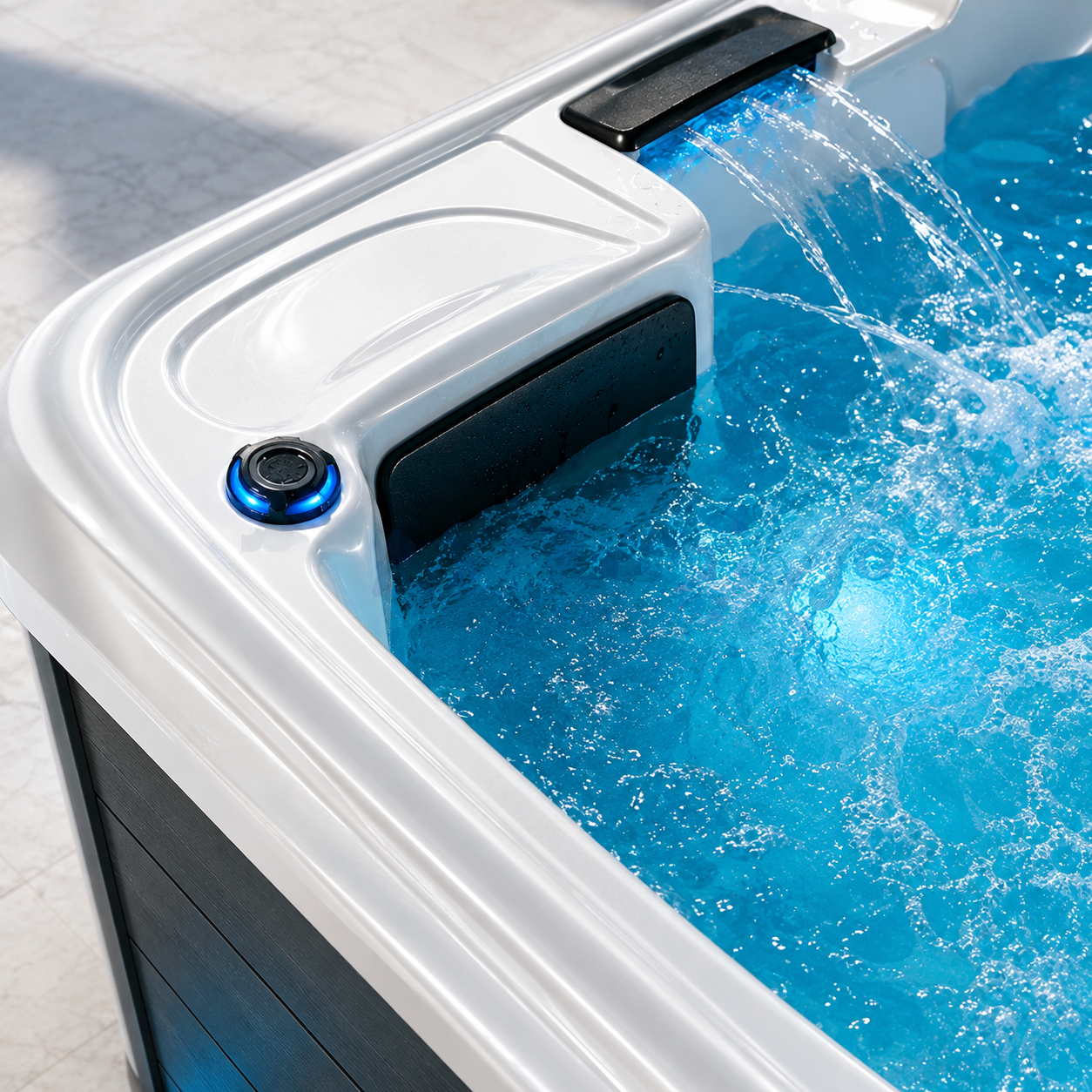 square Acrylic Spa Bathtub with 51 Jets Balboa Control Soaking Feature view 04