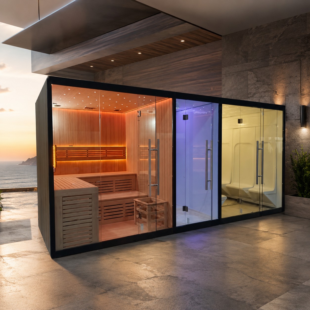 Three in one Sauna room