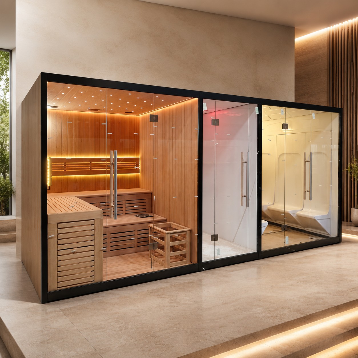 Traditional Steam Sauna Room with Sauna Stove and lava Stone Customization Accepted
