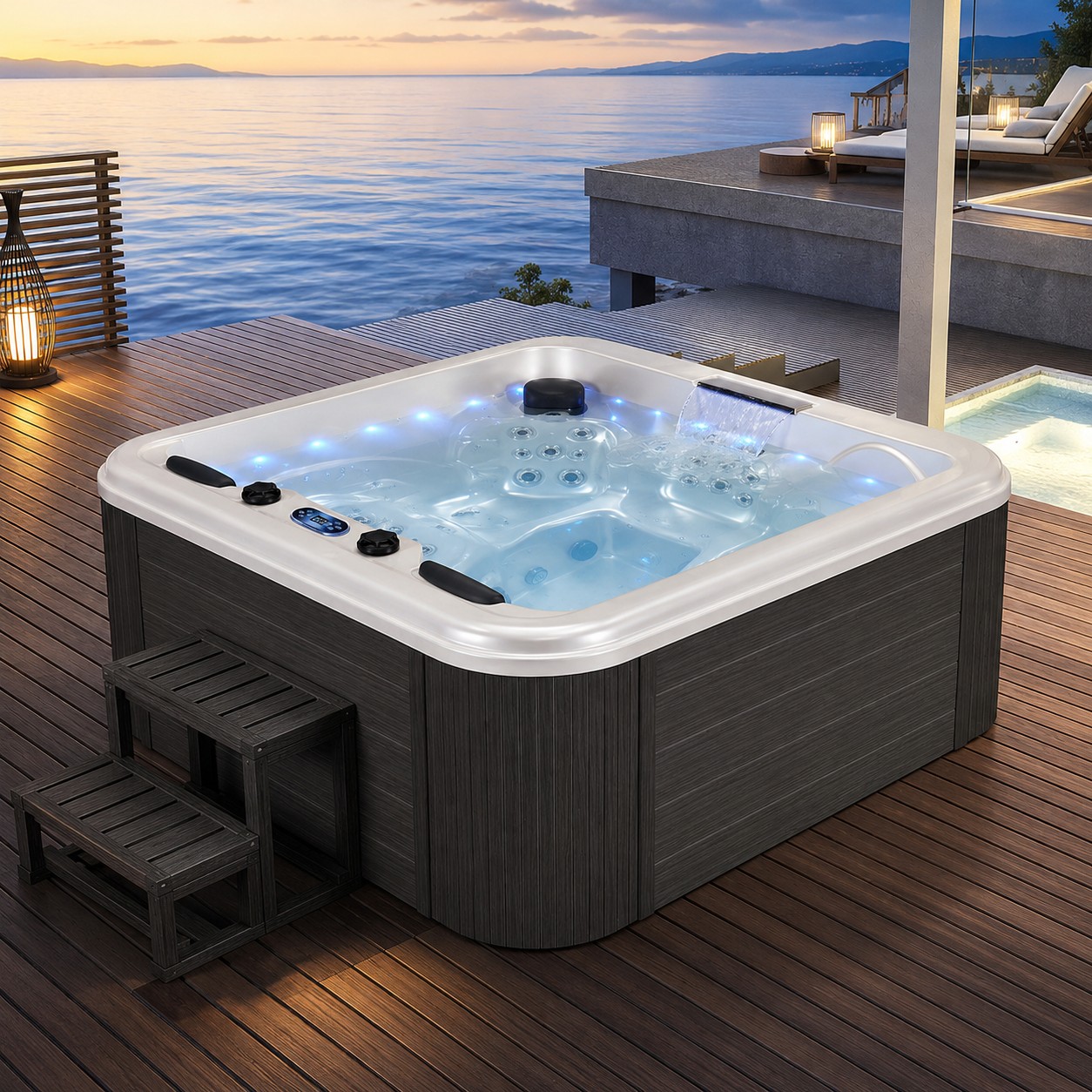 US Acrylic White Bath Tub Whirlpool Pool Outdoor Whirlpool Hot Tubs