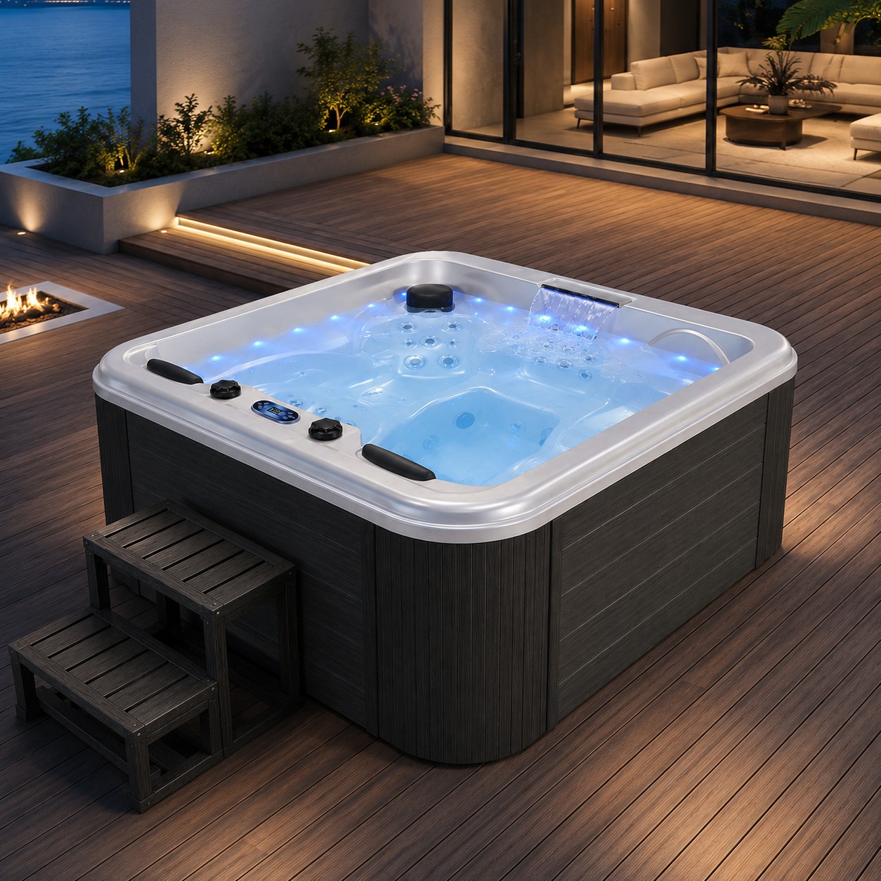 US Acrylic White Bath Tub Whirlpool Pool Outdoor Whirlpool Hot Tubs view 07