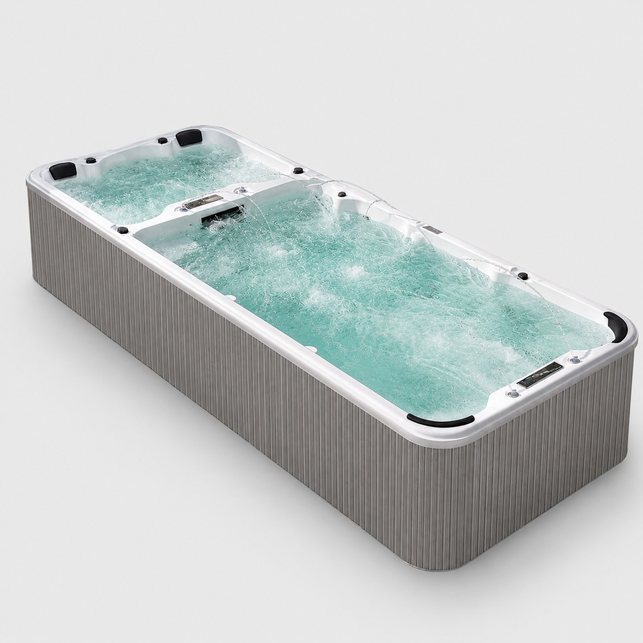 Whirlpool Massage Hot Tub Combine Pool Dual Zone Outdoor Swimming Pool Swim Spa view 02