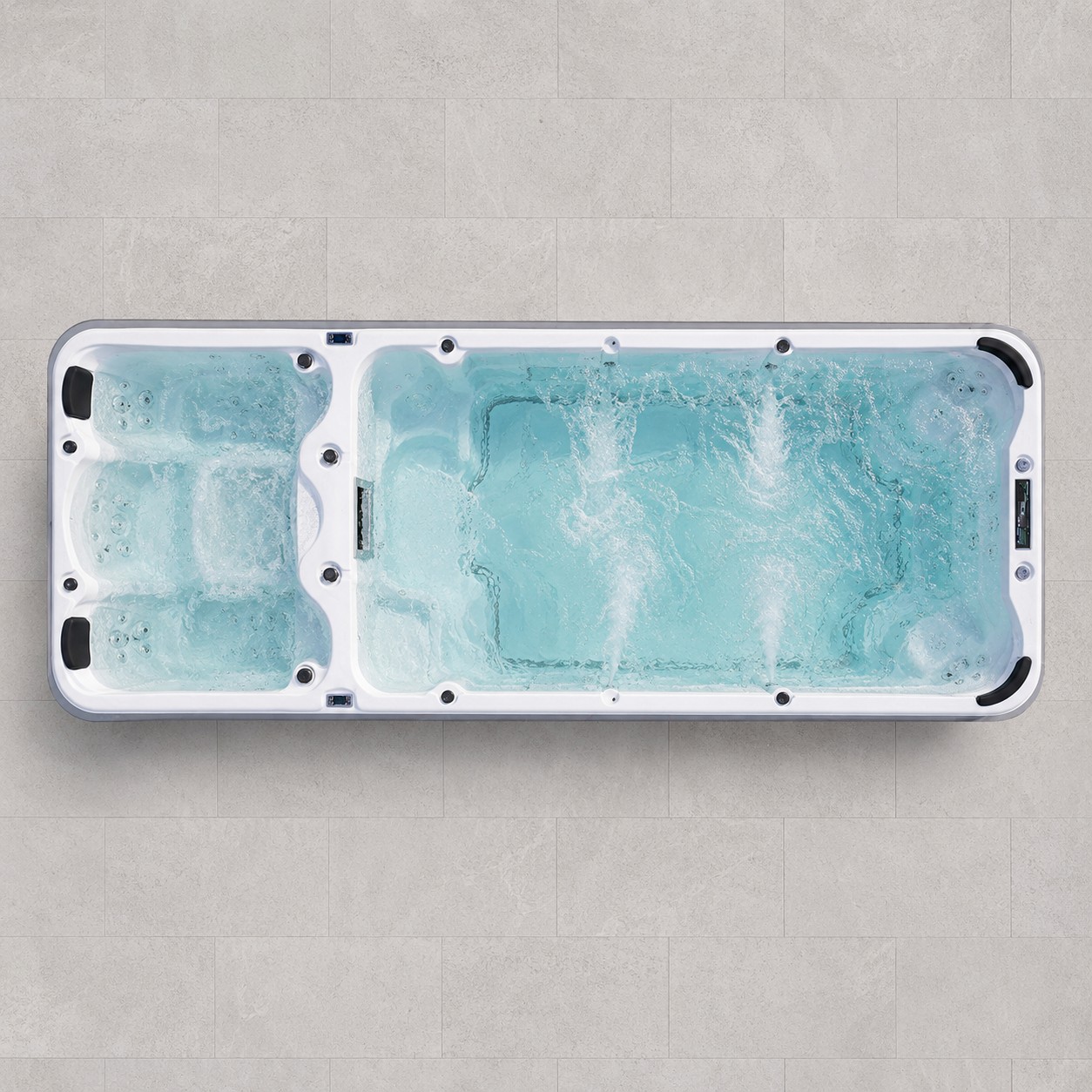 Whirlpool Massage Hot Tub Combine Pool Dual Zone Outdoor Swimming Pool Swim Spa view 03