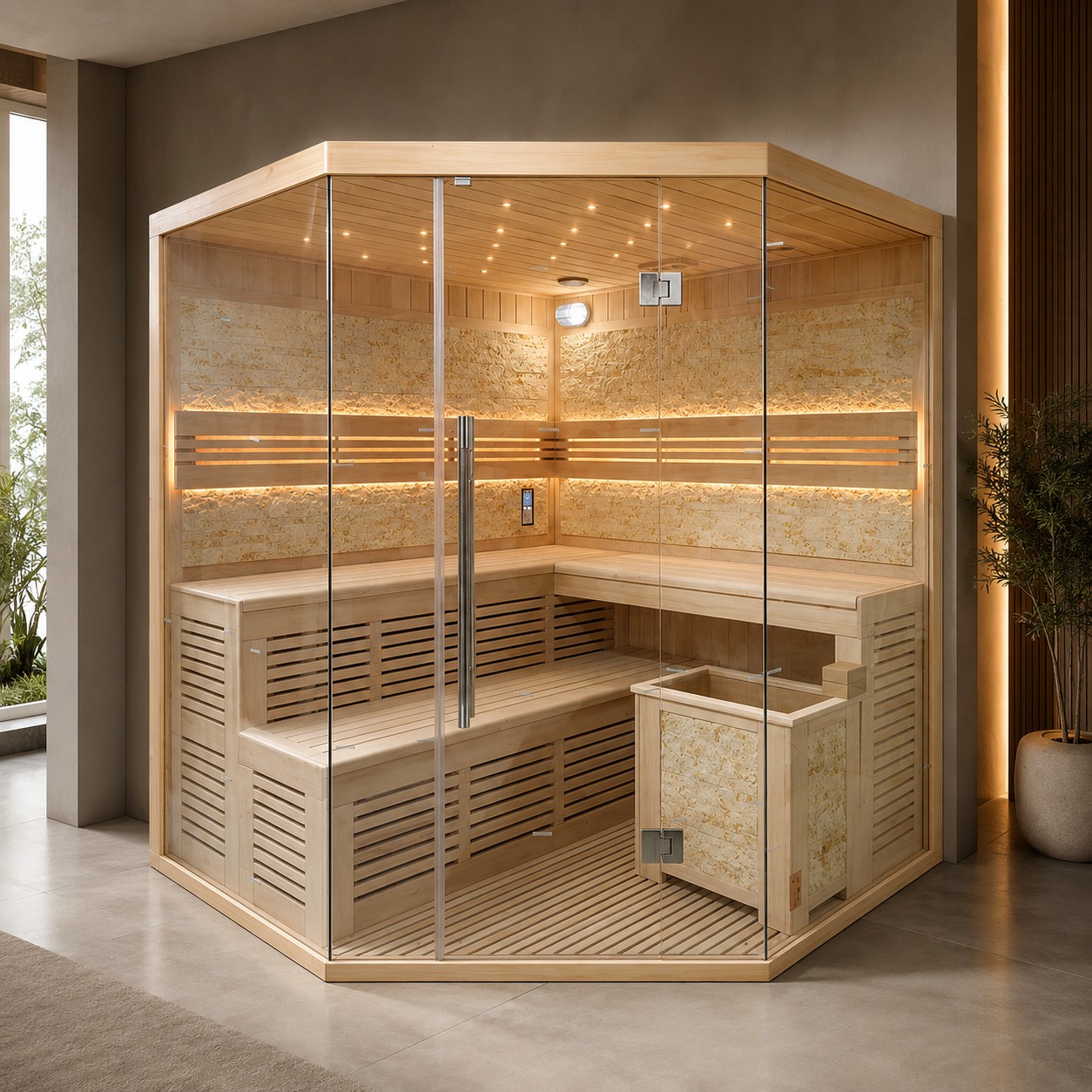 Double Wet Steam Room with Glass Door
